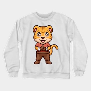 Tiger Martial Arts Cartoon Crewneck Sweatshirt